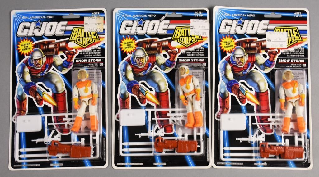 (3) 1992 Hasbro GI Joe Battle Corps-Snow Storm MOC-NOS: Lot is three 1992 Hasbro GI Joe Battle Corps-Snow Storm-MOC-NOS. Single owner collection from the largest toy collector on the West Coast.