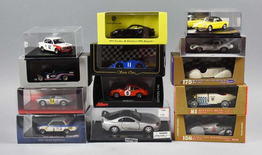 (13) Assorted Mfg. Sports Luxury Cars-1:43 Die-Cast MIB-NOS (1 of 5)