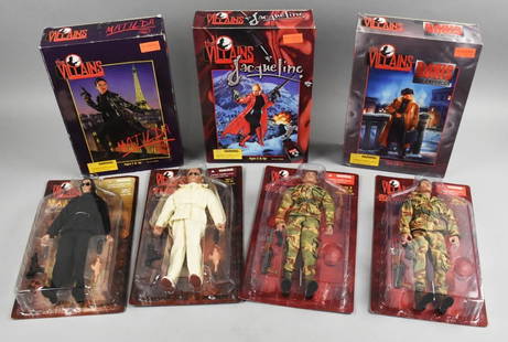 (7) 2000-01 21st Century Toys The Villains 12" Figs-MIP-NOS: Lot is seven 2000-01 21st Century Toys The Villains 12" Figs-MIP-NOS. Includes Boris, Jacqueline, Matilda, Hans, Yuri and two Mercenary. Single owner collection from the largest toy collector on the W