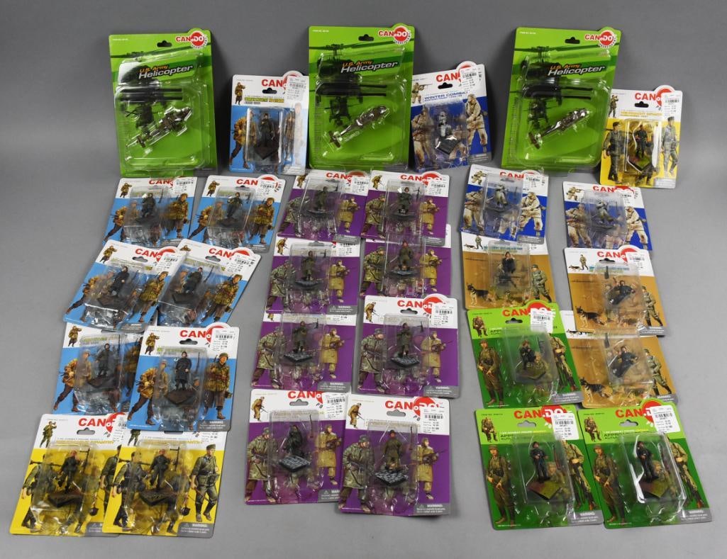 (30) 2000s Dragon Can-Do Pocket Army Toys-MOC-NOS: Lot is 30 2000s Dragon Can-Do Pocket Army Toys-MOC-NOS. Includes MG42 Machine Gun Team, Wehrmacht Infantry, Winter Combat, Approach to Stalin, German Infantry HG Division, Panzer Grenadier and US Army