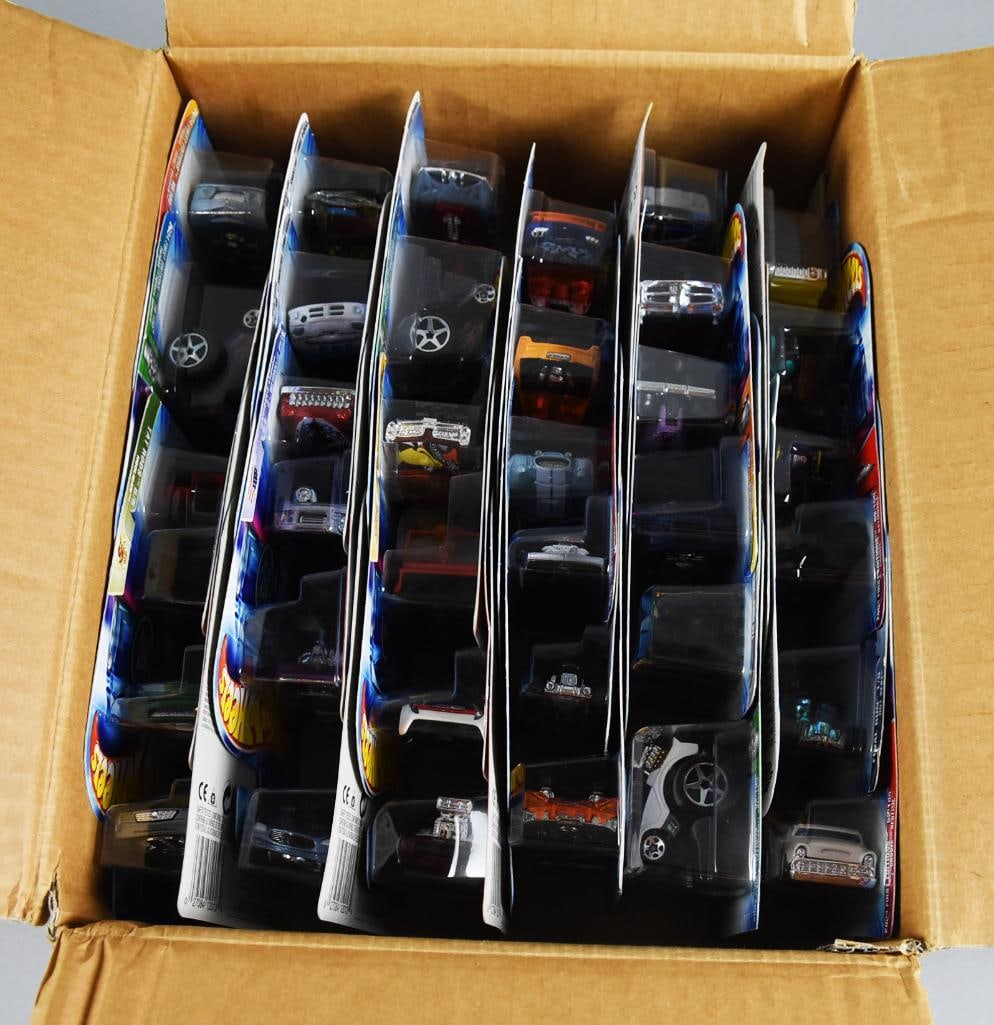 (72) 2000s Mattel Hot Wheels C4982 Factory Case-MOC-NOS: Lot is a 2000s Mattel Hot Wheels Die-Cast Factory Case-MOC-NOS. Case is C4982 and is full with 72 cars. Single owner collection from the largest toy collector on the West Coast.