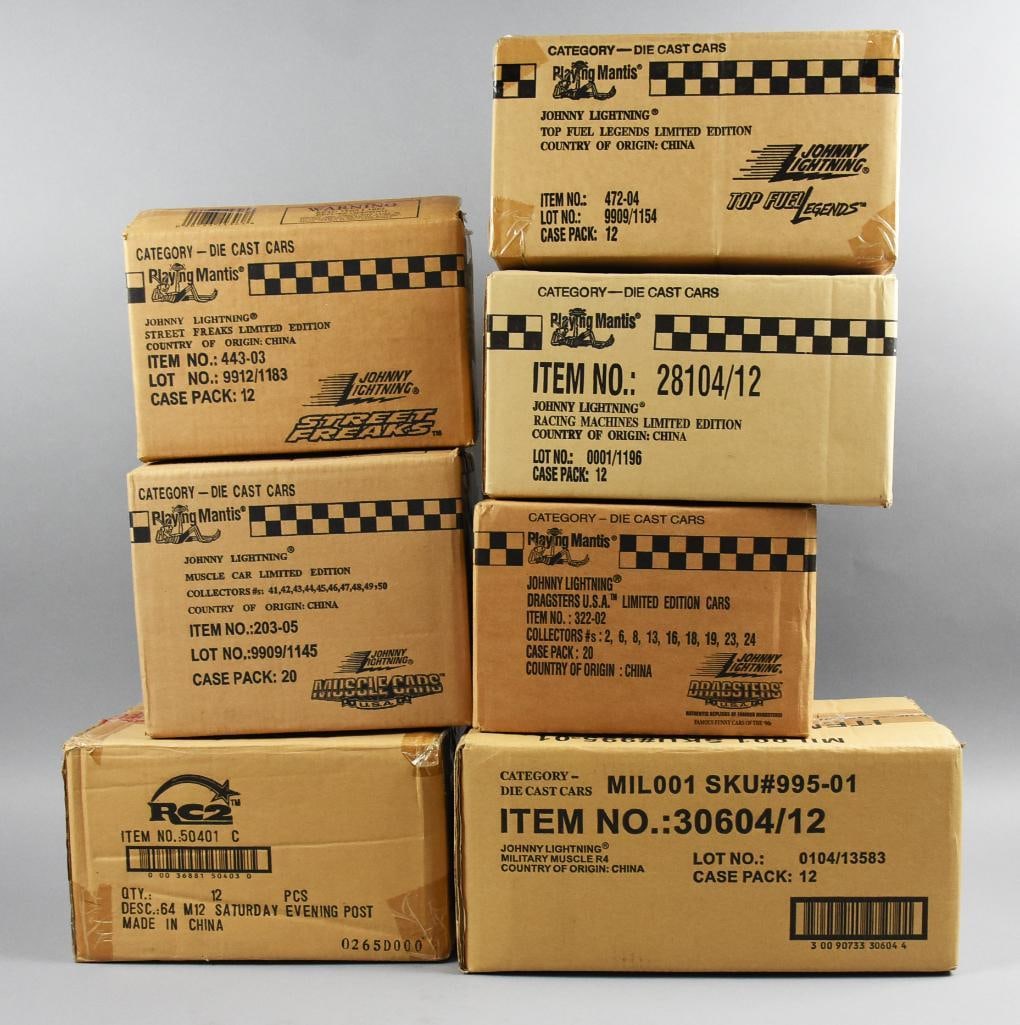 (7) 1990s, 2000s Johnny Lightning Full Cases - MOC-NOS (1 of 5)