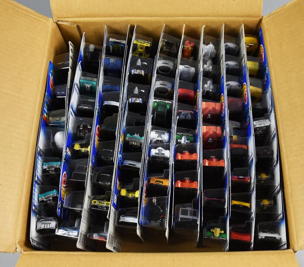 1990s, 2000s Mattel Hot Wheels Factory Shipping Case-MOC-NOS: Lot is a 1990s, 2000s Mattel Hot Wheels Factory Shipping Case-MOC-NOS. Total cars: 74. Single owner collection from the largest toy collector on the West Coast.