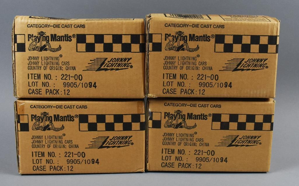 Johnny Lightning 221-00, 48 Cars-Factory Sealed Case-MOC-NOS: Lot is a Johnny Lightning 221-00, 48 Cars-Factory Sealed Case-MOC-NOS. Factory case with four cases inside, all sealed. Single owner collection from the largest toy collector on the West Coast.