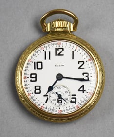 1926 BW Raymond Elgin 21 J Open Face Pocket Watch-WORKS!