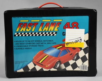 1990 Geoffrey Industries Fast Lane Car Case-48 Red Line Cars