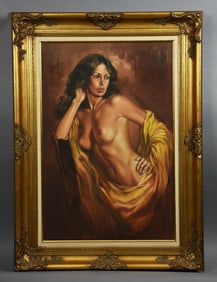 Leo Jansen (1930-1980) Brunette Beauty, Oil on Canvas