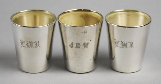 c1965 Fisher & Boardman Sterling Silver Jiggers