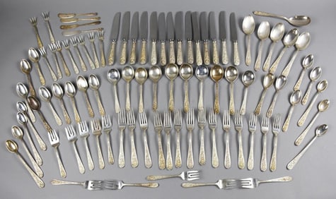 1935-91 Kirk Stieff Corsage Sterling Flatware Service-89 Pcs