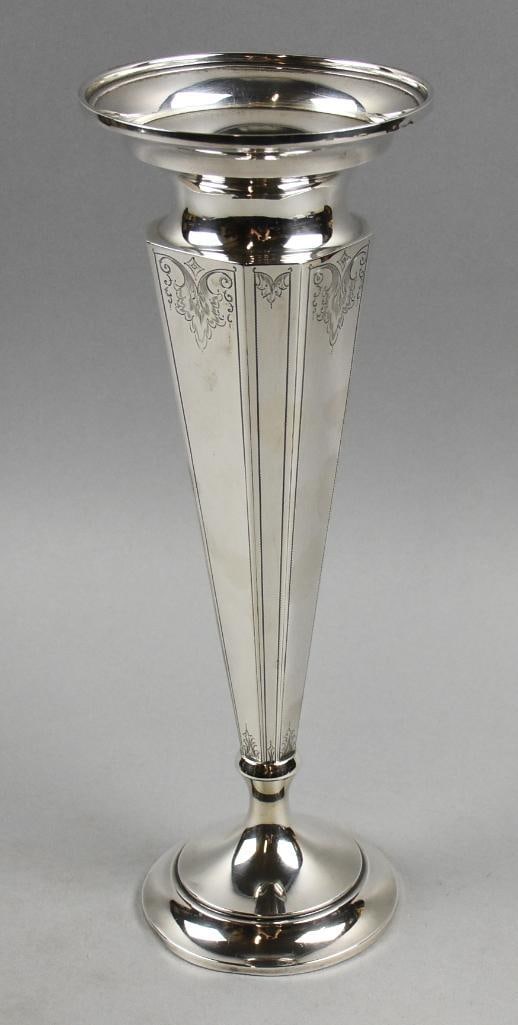 c1925 George A. Henckel & Co. Sterling Trumpet Vase (1 of 7)