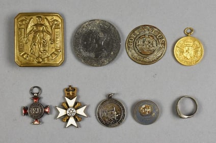 Assorted WWI Era Foreign Metals, Buckles & More