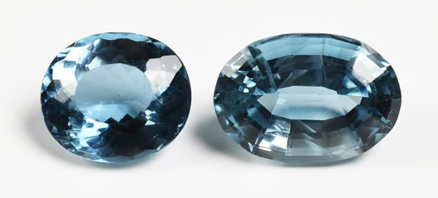 2 Blue Topaz 30.1 cttw Oval Cut Gemstones