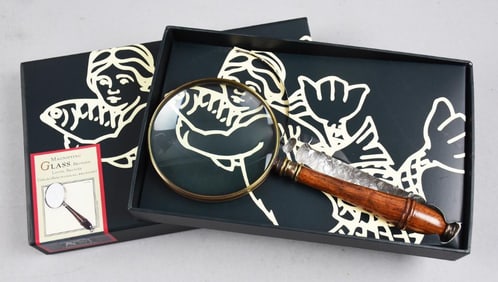 Bronzed Magnifying Glass-Authentic Models, Original Box