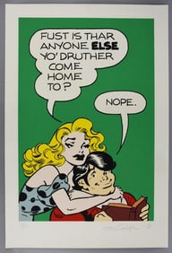 Signed Al Capp Serigraph Li'l Abner and Daisy Mae Ltd Ed