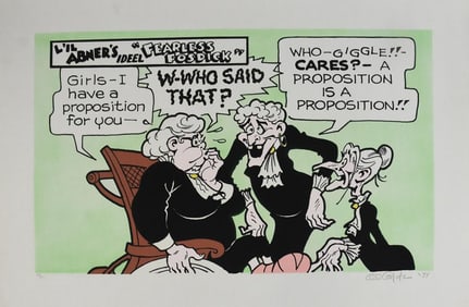 Signed Al Capp Serigraph Li'l Abner Fearless Fosdick, Ltd Ed