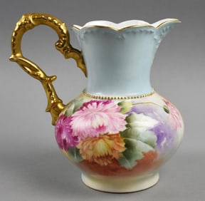 Victorian Carl Tielsch Porcelain Hand Painted Pitcher