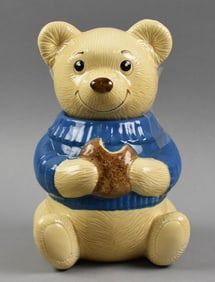 Vintage Metlox Teddy Bear Ceramic Cookie Jar