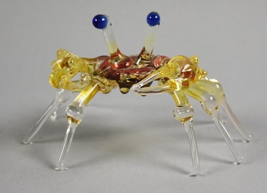 Solari Art Glass Dungeness Crab Figurine
