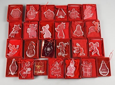 (25) 1980s-2000s Baccarat Crystal Christmas Ornaments