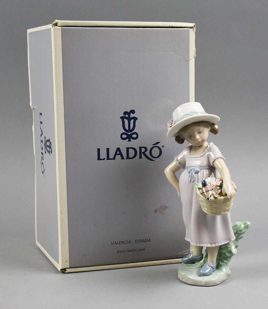 2002 Lladro You're So Cute 6826, Orig Box: Sweet little porcelain Lladro from 2002. She is called You're So Cute and numbered 6826. Stands approx. 8" tall and comes in original box.?