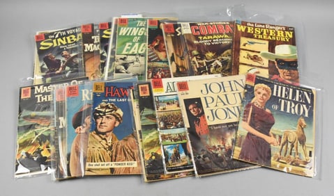 (22) 1950s-60s Golden & Silver Age Dell Adventure Type Comics