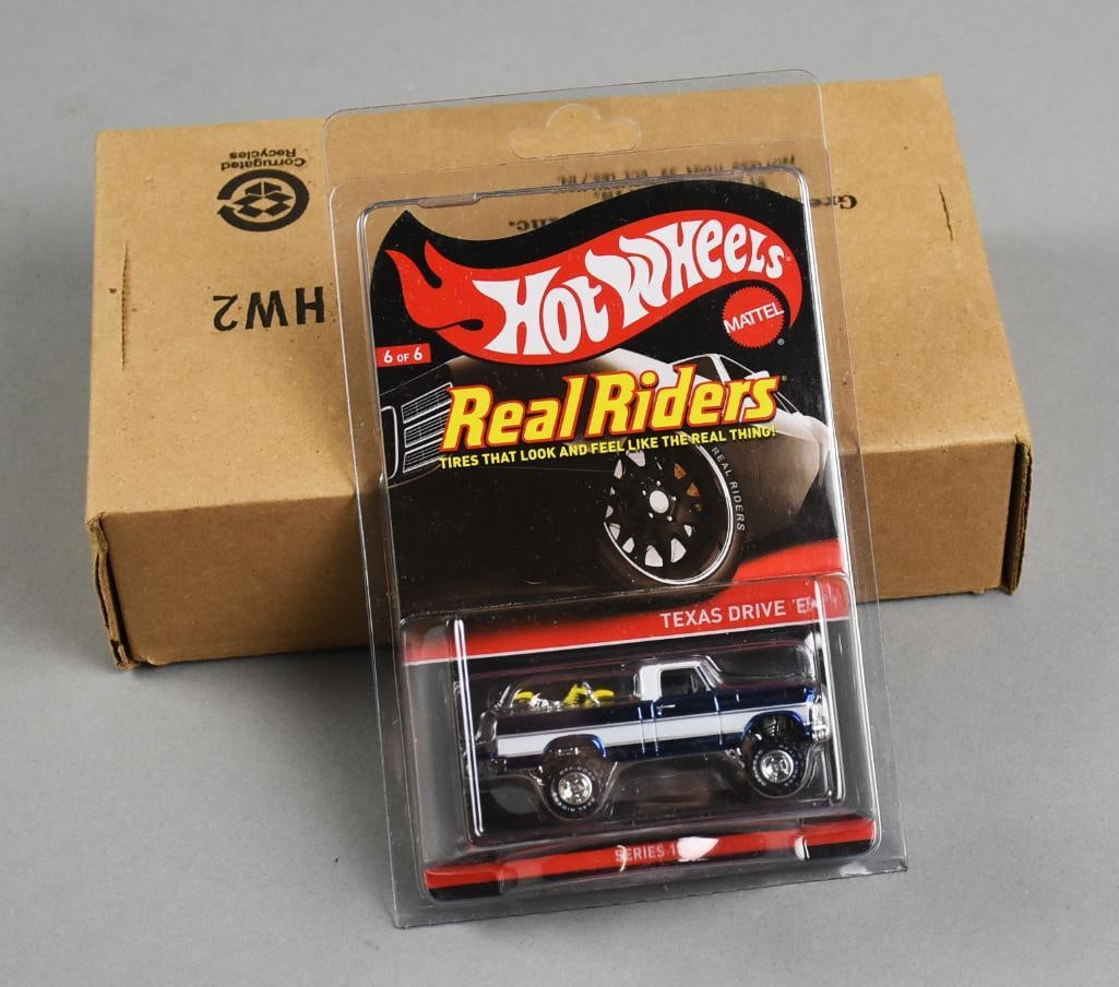 2012 Hot Wheels Real Riders Texas Drive Em LE 125/4000-MOC-NOS: 2012 Mattel Hot Wheels Real Riders Texas Drive 'Em Limited Edition 125/4000 – This exclusive release from Hot Wheels’ Real Riders Series features the iconic Texas Drive 'Em pickup in a premium des