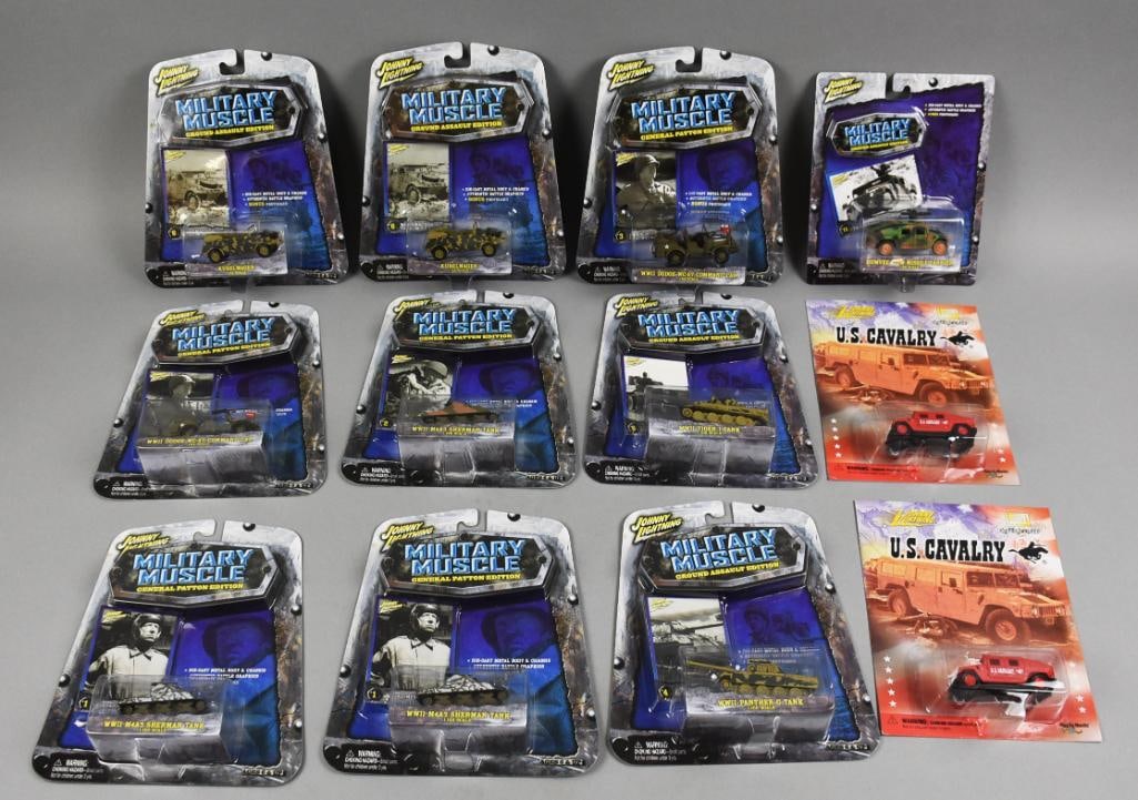 (12) 1990s-00s Johnny Lightning Military Muscle/ Cavalry-NOS: Lot is 12 1990s-00s Johnny Lightning Military Muscle/Cavalry-NOS. Single owner collection from the largest toy collector on the West Coast.