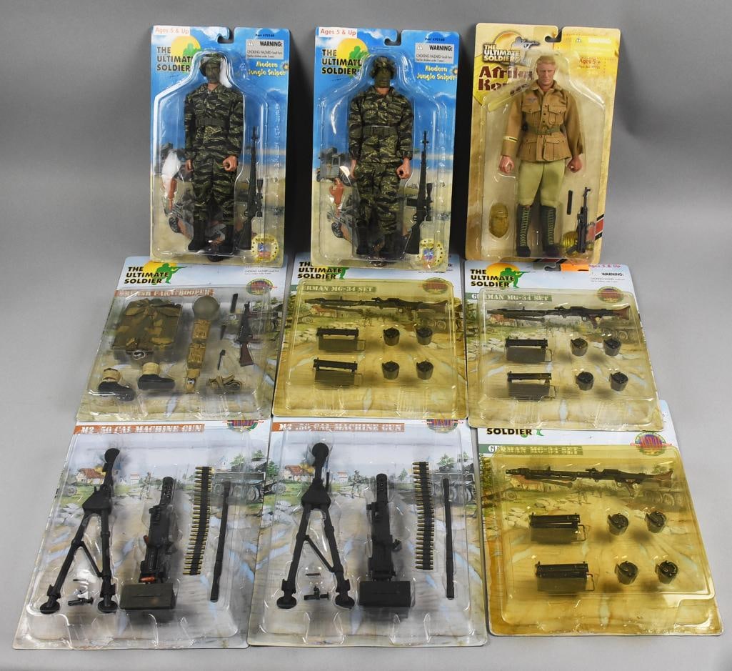 (9) 1990s-00s 21st C Ultimate Soldier Figures & Accessories-MIP-NOS (1 of 3)