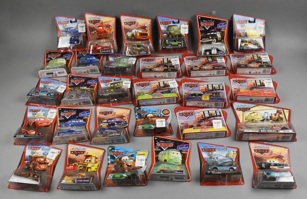 (30) Mattel Hot Wheels Disney Pixar Cars MOC-NOS: Lot is 30 Mattel Hot Wheels Disney Pixar Cars - MOC-NOS. Single owner collection from the largest toy collector on the West Coast.