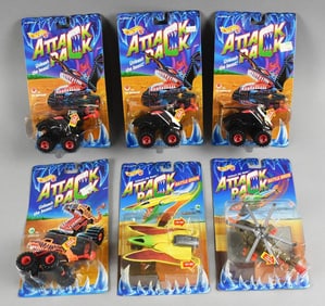 (6) 1992-93 Mattel Hot Wheels Attack Pack - MOC-NOS