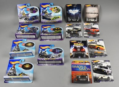 (15) 2000s Mattel Hot Wheels Television, Movies Asst-MOC-NOS