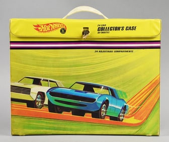 1968 Mattel Hot Wheels Car Collector Case w/ 18 Cars