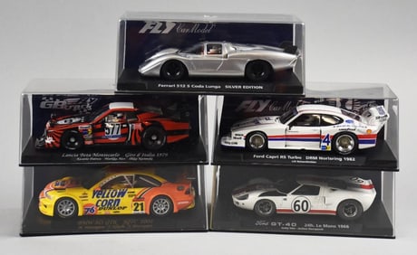 (5) Fly Car Models Race Car Assorted Die-Cast-MIB-NOS