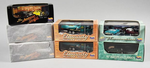 (7) 1996-98 Mattel Hot Wheels 2- Pack Boxes-MIB-NOS