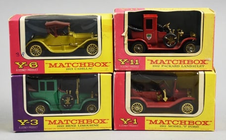 (4) c1960 Lesney Matchbox Models of Yesteryear - MIB-NOS