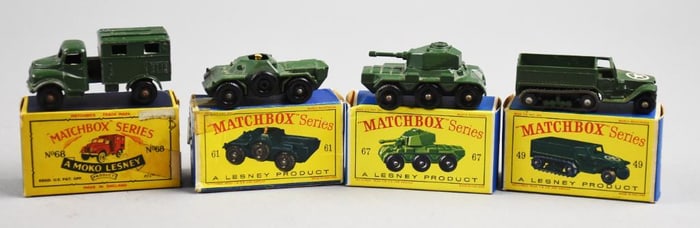 (4) c1960 Lesney Matchbox Military Die-Cast - MIB-NOS