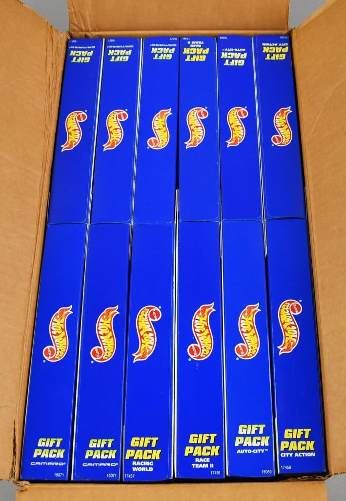 1990s Mattel Hot Wheels 5 Car Gift Packs, Factory Case-NOS (1 of 6)