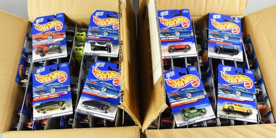 (2) 1990s Mattel Hot Wheels Die-Cast-Factory Cases-NOS