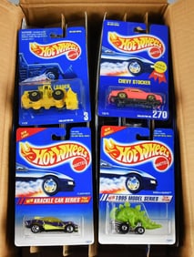 (150) 1990s Mattel Hot Wheels Die-Cast Assort.-MOC-NOS