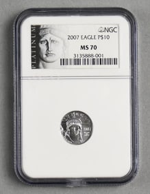 NGC 2007 $10 Platinum Eagle 1/10 Oz MS 70