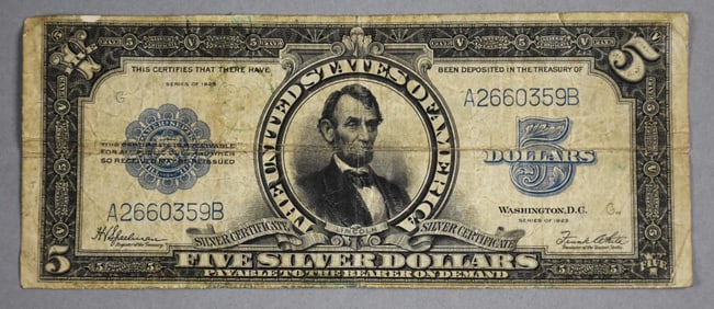 1923 Lincoln Porthole $5 Five Dollar Silver Dollars