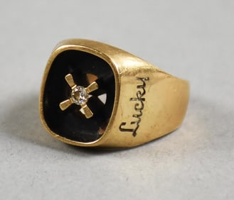 Vintage O.C. Tanner 10K Diamond Lucky Supermarket Ring