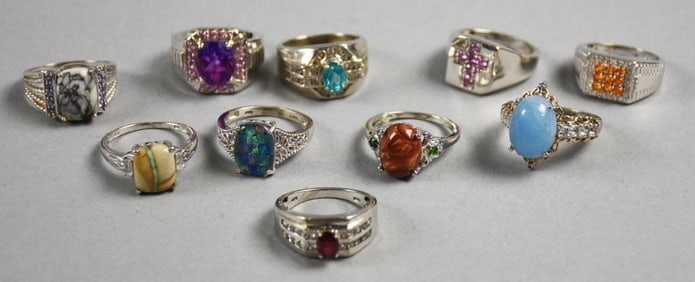 (10) STS Sterling Silver .925 Rings