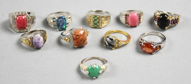 (10) STS Sterling Silver .925 Rings