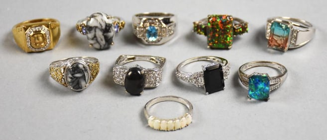 (10) STS Sterling Silver .925 Rings
