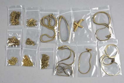 (14) 14K and 18K Gold Plated Necklaces