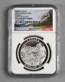2015 NGC Canada $20 Gizzly Bear Coin-PF 69 Ultra Cameo