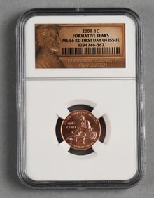 NGC 2009 One Cent Formative Years-First Day of Issue-MS66