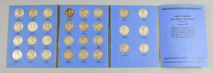 (30) Liberty Standing SIlver Half Dollars 1937-1947 Full Whitman