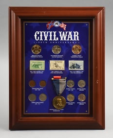 150th Anniversary Civil War Coin & Stamp Collection Framed